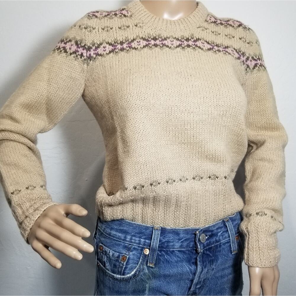 Classic Cream Fair Isle Knit Sweater - Women